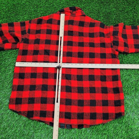 Vintage 80s Buffalo Plaid Button Shirt Large 26x29 Shadow Baggy - Picture 4 of 9